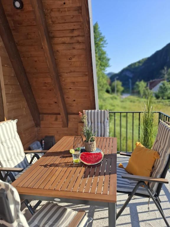 Terrace with a view of the Tara River
